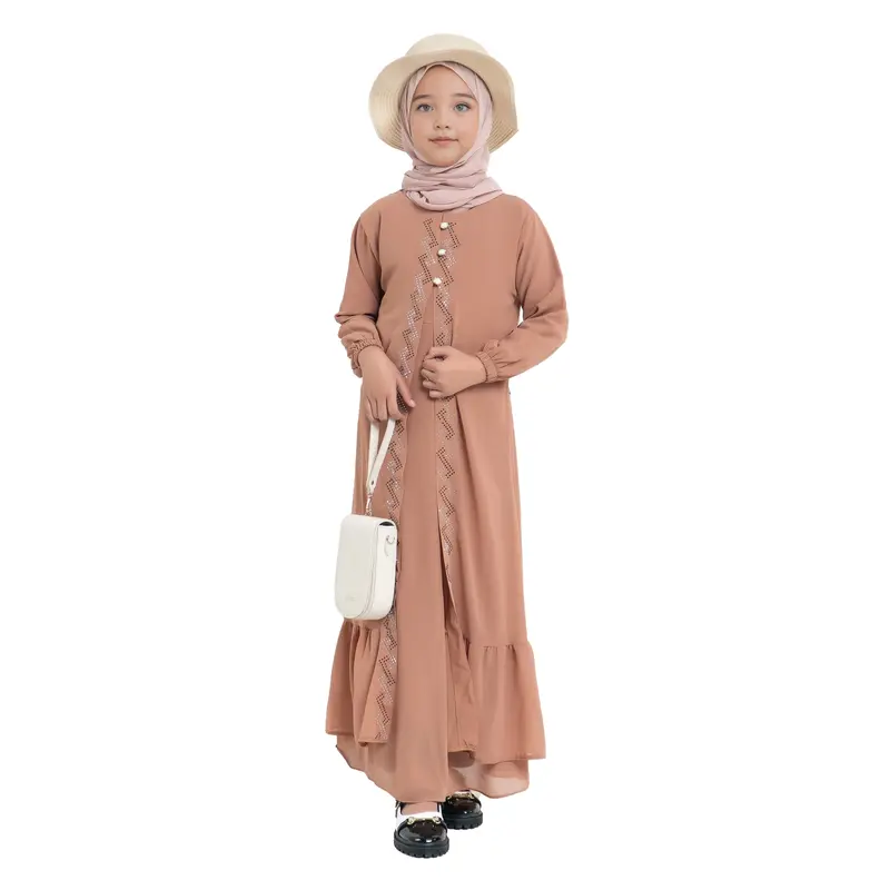 Gamis Sumayya Anak Perempuan Cantik Bahan Ceruty Baby Doll Tangan Panjang 4