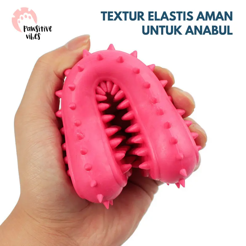 Mainan Gigitan Anjing Model Tulang Berduri Tahan Gigit - Pet Chew Rubber- Mainan Gigitan Kunyah Untuk Anjing dan Kucing - Mainan gigitan Karet Berduri Bergerigi Bahan TPR 4