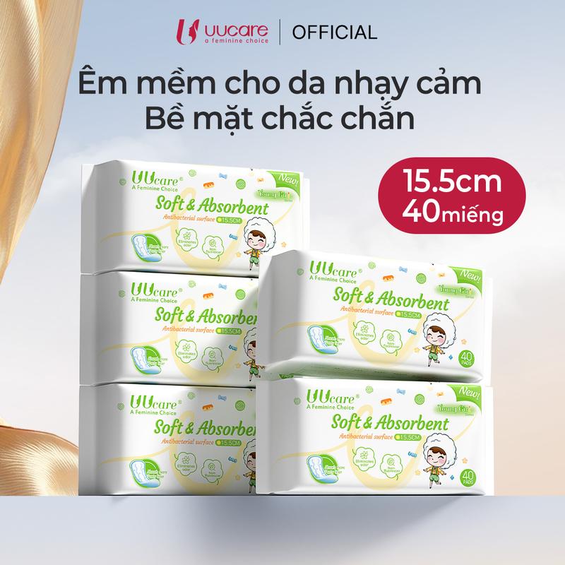 [Combo 2/5 gói] Băng Vệ Sinh UUcare Young Girl Hàng Ngày 15.5cm 40 Miếng/Gói Không mùi Women