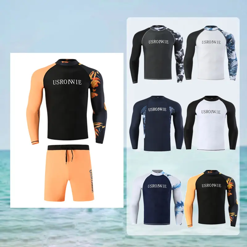 New Diving Suit Men's Swimsuit Long Sleeve Sunscreen Quick-Drying Swimwear Dive Skin Surfing Suit Snorkeling Suit
