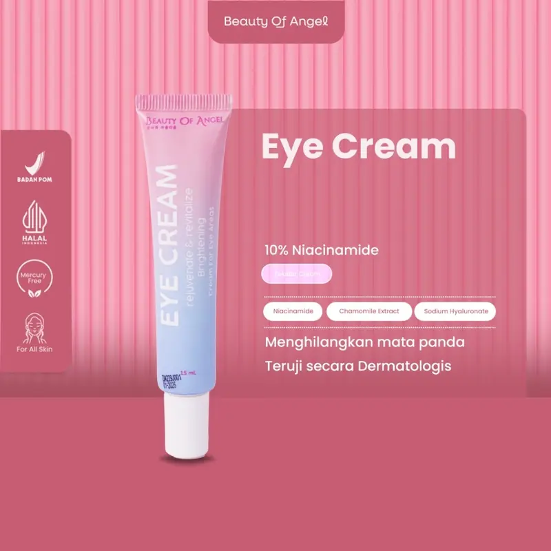 Beauty of Angel - Eye Cream - Brightening Eye Cream | Menyamarkan Kerutan dan Mencerahkan Kulit Area Mata - 15ml 8