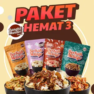 Bangkit Mandiri Snacks Paket Hemat 3 : Beli 4 Pcs Pilih Rasa Sendiri Harga Hemat Emping Rasa Bawang Balado Rujak