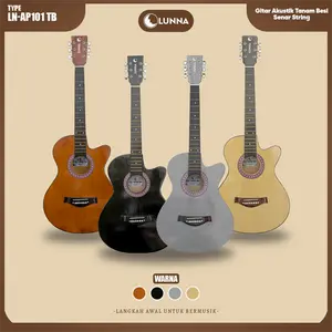 LUNNA Gitar Akustik LN - AP101 Tanam Besi Senar Baja Model Cutway