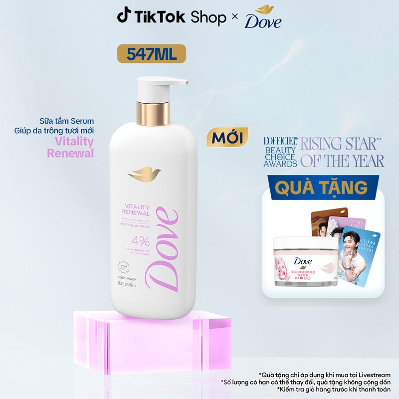 KOL Live 4 Sữa tắm Dove Serum Ngừa dấu hiệu lão hóa Vitality Renewal 547ml 4