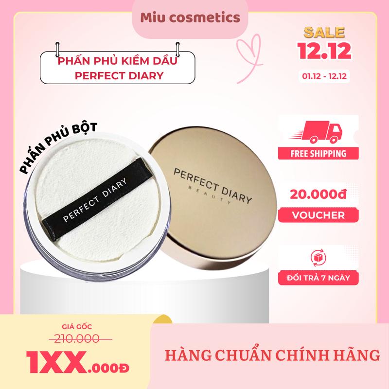Perfect Diary - Phấn Phủ Bột PERFECT DIARY Nắp Vàng Kiềm Dầu Kháng Mồ Hôi 7g Ciểm Soát Dầu Hiệu Quả Che Phủ Lỗ Chân Lông