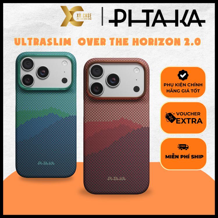 Ốp PITAKA Over The Horizon 2.0 Bản Hở Viền Có Nút Control – Siêu Phẩm Từ Sợi Aramid Dệt cho iP 18 | 17 Pro Max
