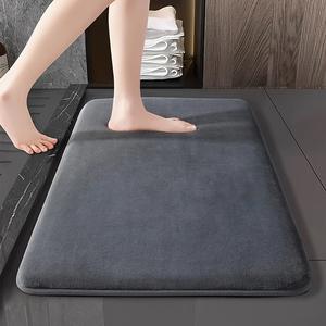 Tapete para Baño Absorbente de Agua y Antideslizante, Alfombra de Baño Lavable de Secado Rápido, Tapete para Ducha Cómodo de Vellón de Coral Engrosado, Ideal para Tina