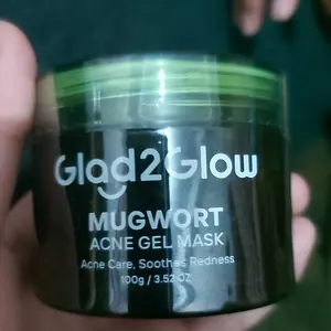 [Small Size]Glad2Glow MUGWORT ACNE GEL MASK - Atasi Jerawat Seketika & Kontrol Minyak! Formula Cerah dengan Daun Mugwort Alami Centella Salicin & SymCalmin, Sensasi Dingin Menenangkan, Cocok untuk Kulit Berminyak dan Berjerawat