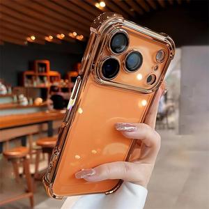 Para iPhone 17 Pro Max  Funda Transparente Electroplateada Carcasa Dura Protección Completa de la Lente Parachoques Cubierta Chapada a Prueba de Golpes Para iPhone 17 17 Pro 17 Air