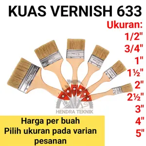 KUAS VERNISH TIPE 633 KUAS CAT TEMBOK SERBAGUNA KUAS BENGKEL KUAS GAMBAR KUAS PLITUR PER BUAH