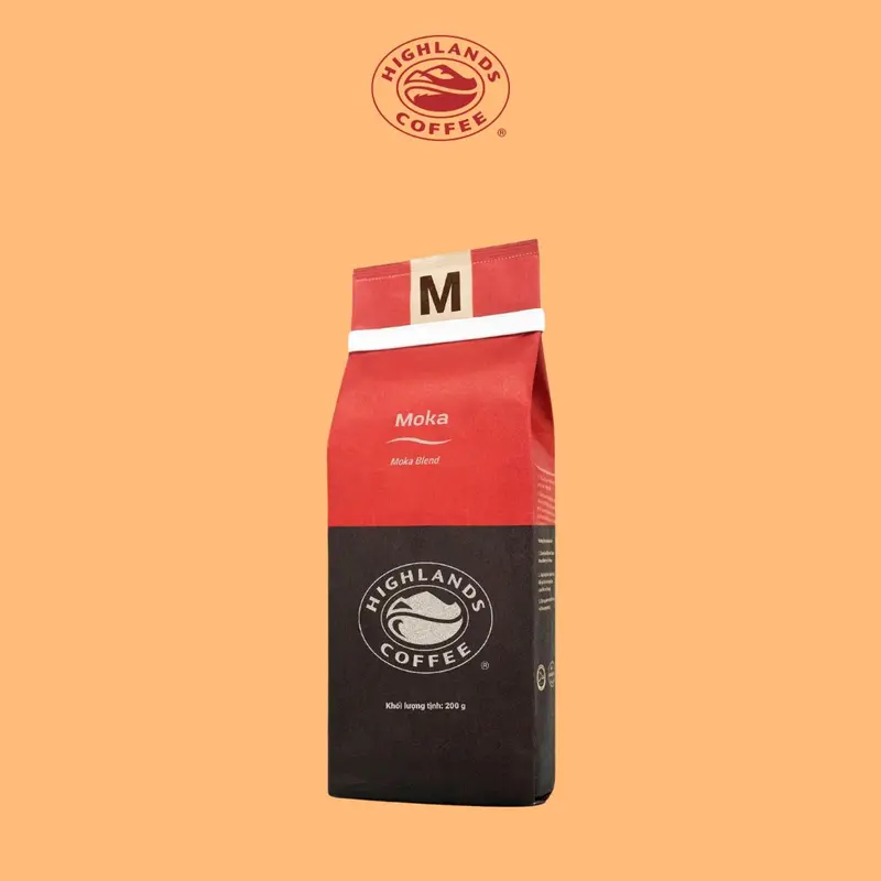 Cà phê rang xay Moka Highlands Coffee gói 200g Cafe 0