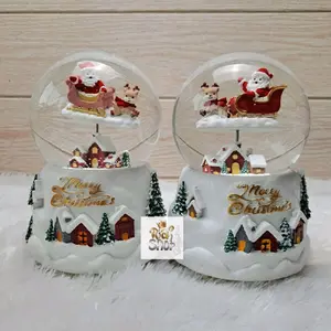 Snowball Natal Kotak Musik Bola Kaca Kristal Salju Christmas Waterball