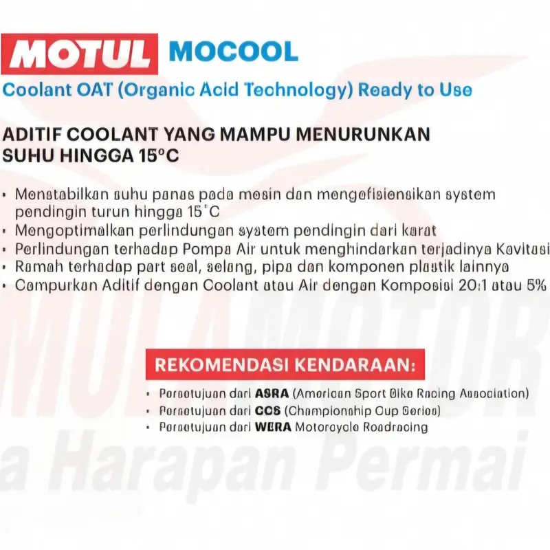 Air Radiator Motul All Series (Autocool/Motocool/Mocool) Cairan Pendingin Radiator Coolant Premium 5