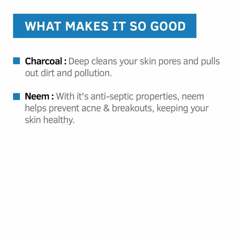 GAMAL | Ustraa Face Wash Neem & Charcoal | 100gr | Facial Wajah Berjerawat dan Berminyak 6