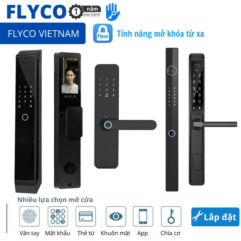 [2025] Khóa thông minh Flyco dành cho Chung Cư Căn Hộ, Gỗ, Composite, Thép Vân Gỗ, Nhôm Xingfa cửa đẩy, lùa kéo, App TTLock - Bảo hành 1 năm - Face ID Mở Khóa Khuôn Mặt