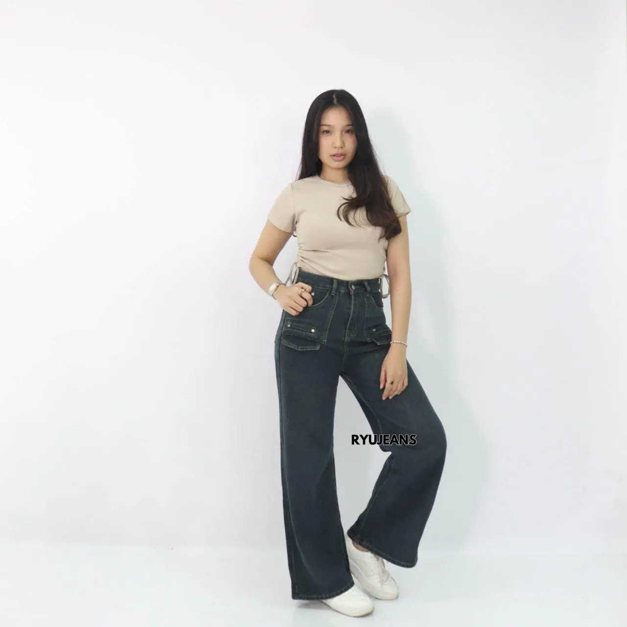 RyuJeans X9500 Celana Panjang Wanita Kekinian Wide Leg Lebar Kaki High Waist Korean Look