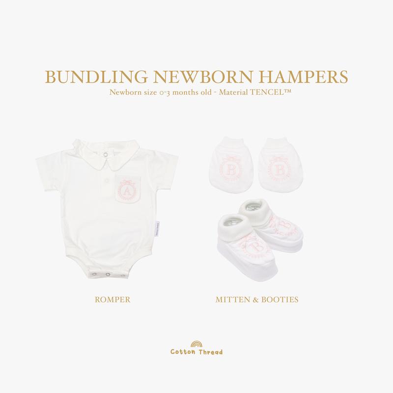 Bundling Newborn Hampers Baby Romper Mitten & Booties TENCEL️ Giftset Box - Kado Hadiah Lahiran Bayi - Cottonthread 2