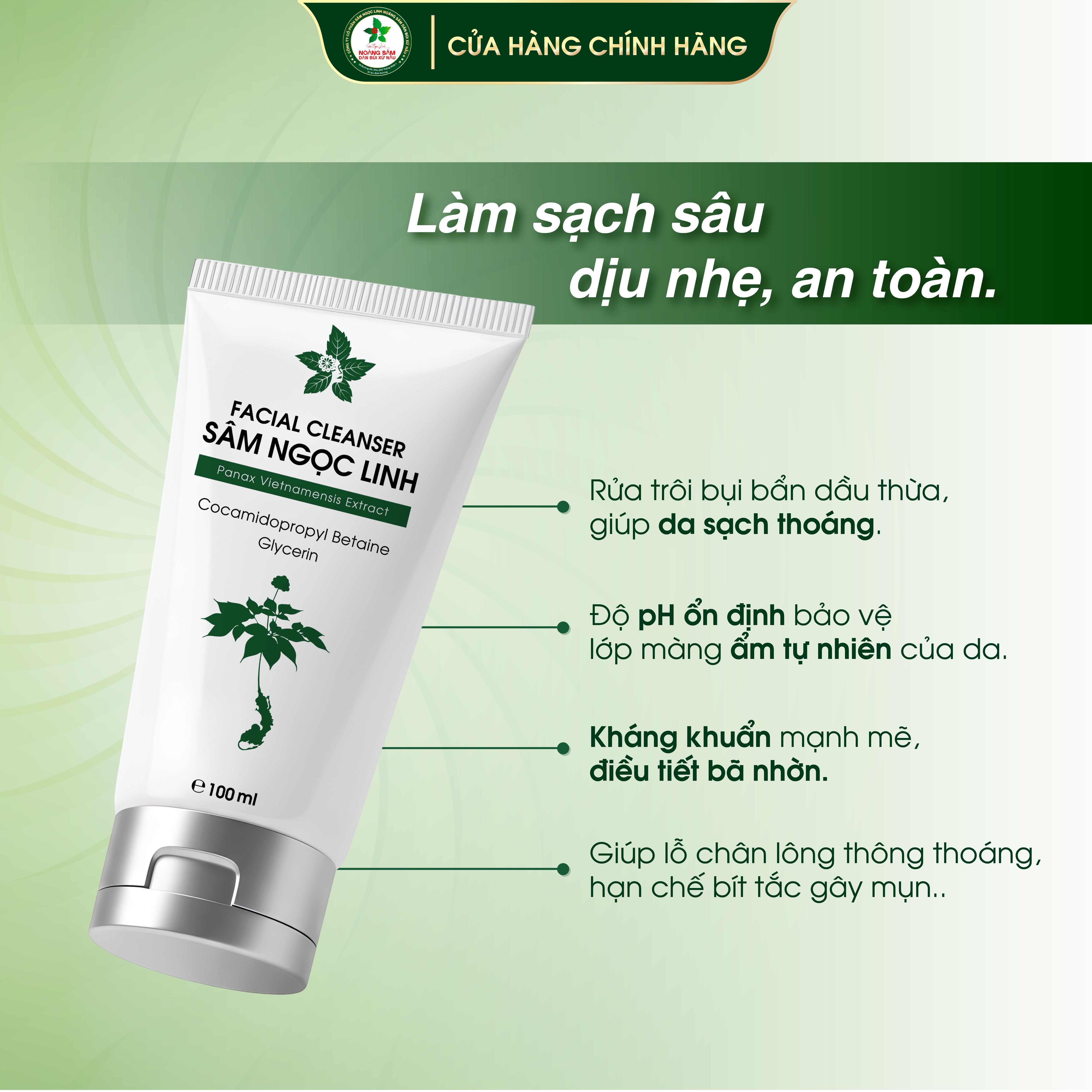 sữa rửa mặt sâm ngọc linh