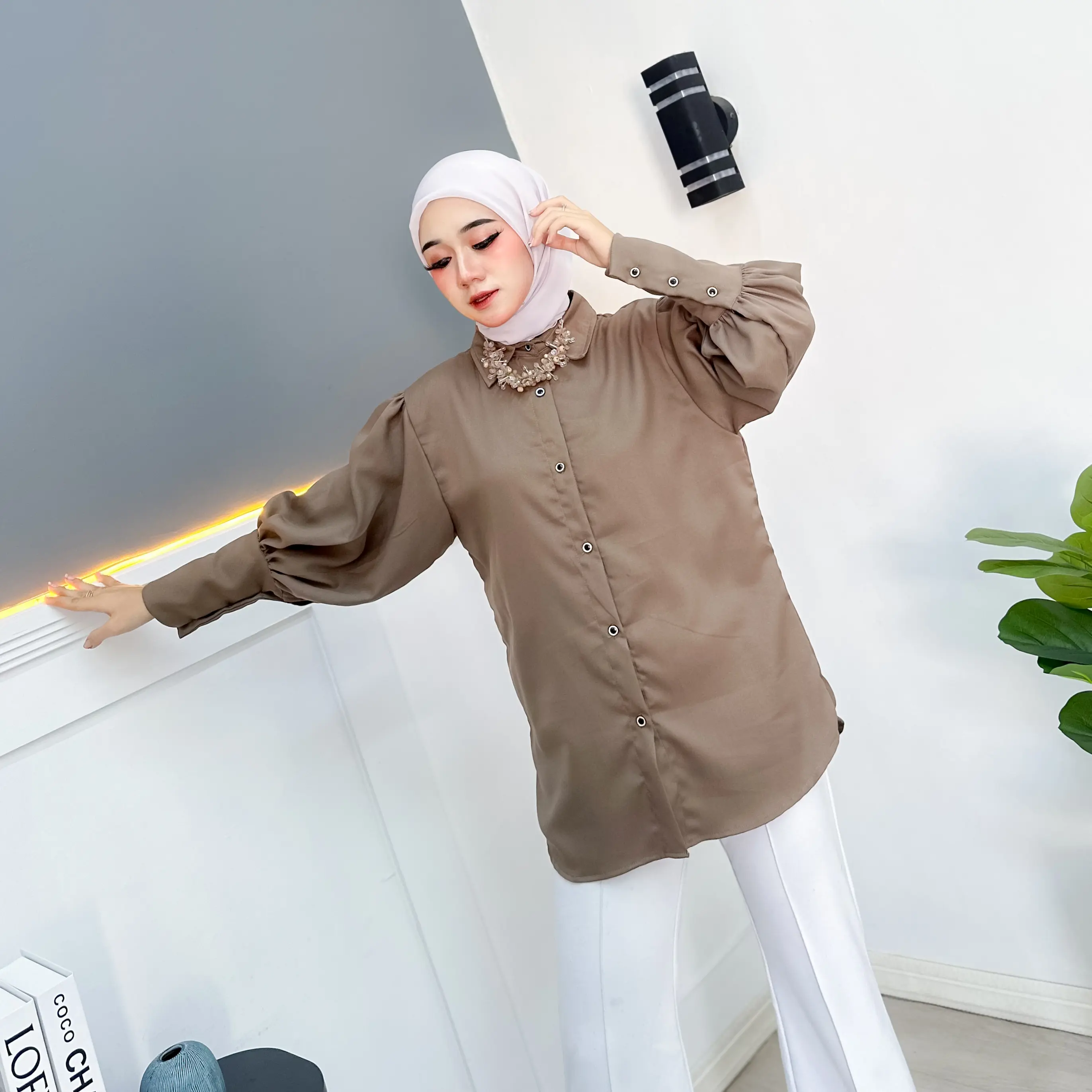 Bella Puffy Shirt Kemeja Wanita Atasan Wanita Premium