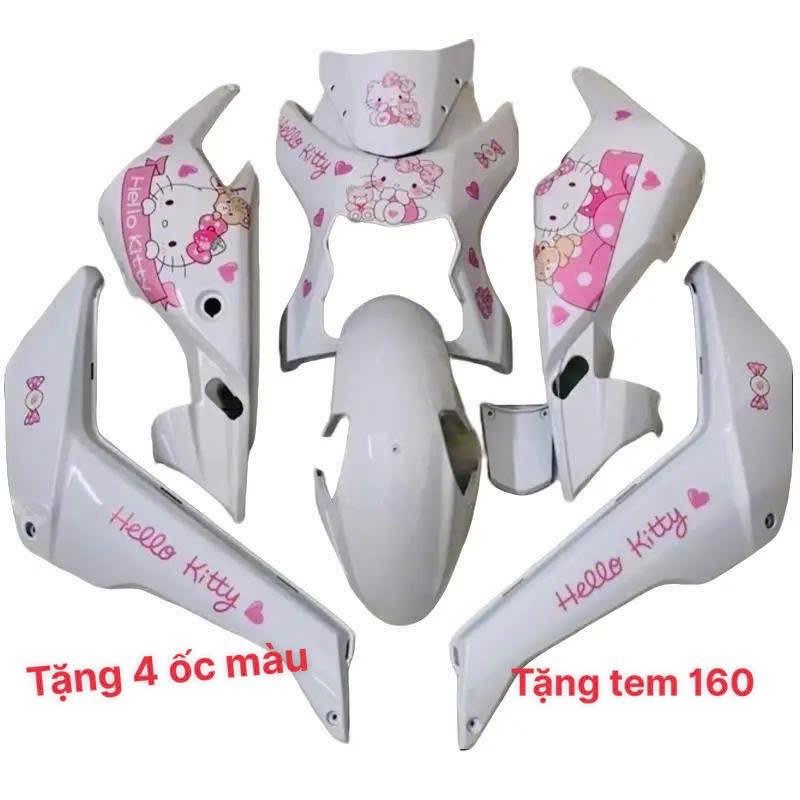  Bộ nhựa 8 món kèm tem hello kitty tem hổ tem s7,... cho xe điện xmen loại đẹp {tặng 4 ốc mặt lạ} 