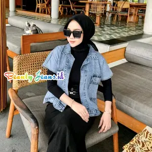 Jaket Rompi Jeans Cassandra Oversize Jacket Denim Wanita Tanpa Lengan Outer Blazer Kekinian Ld 120 Jumbo Crop Rompi Korean style Jaket Rompi Jeans Cassandra Oversize Jacket Denim Wanita Tanpa Lengan Outer Blazer Kekinian Ld 120 Jumbo Crop Rompi Korean style