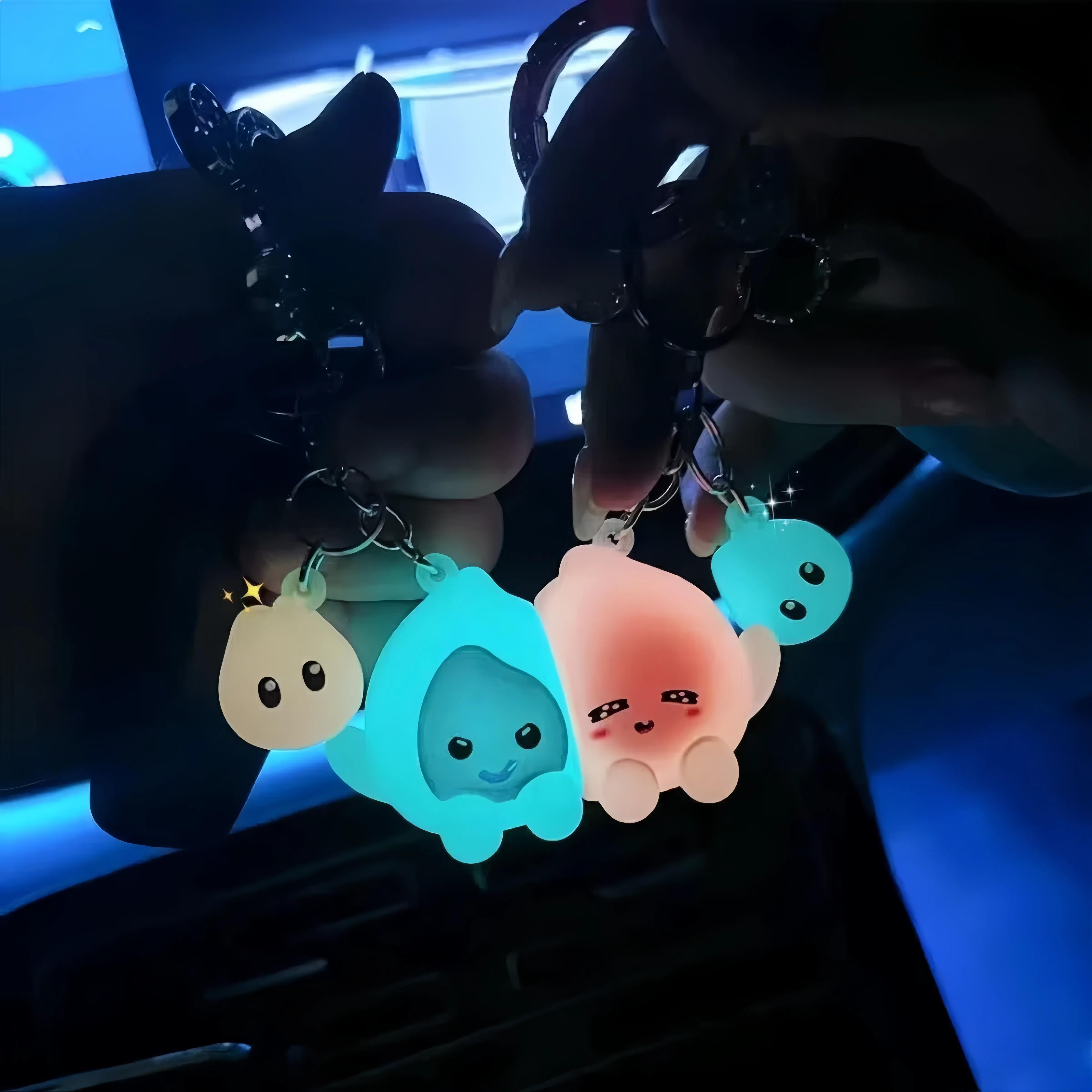 Bagusboy 2 Pcs Magnetik Gantungan Kunci Tas Kucing Cat Matching Keychain Couple Lucu Sepasang Anjing Babi Kartun Pasangan Boneka Liontin Tas Sekolah Mobil Hadiah Kecil Anak Mainan Perempuan Tali Lucu Toys PVC