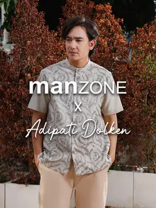 MANZONE X Adipati Dolken - Kemeja Koko Lengan Pendek Pria Rayyan Comfort Fit - Brown