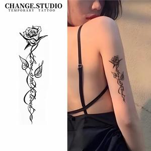 Tatu Sementara, Rekaan Bunga Mawar, Tahan 15 Hari, Kalis Air, Tidak Takut Melawan Geseran, dengan Pelekat Tatu