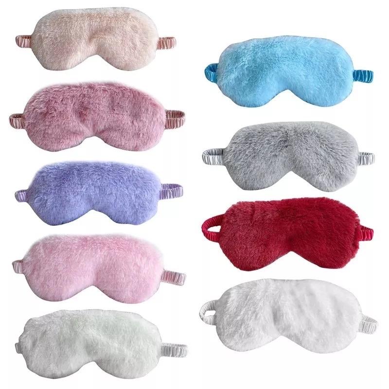 Ready Stock Eye shade Fluffy Satin soft sleep mask High Quality Travel Sleep Night face eye mask Sleeping Mask EyePatch Eye Cover Soft Silk Cotton Soothing Relaxing Silk Cotton Soothing Relaxing Biru Masker Ungu