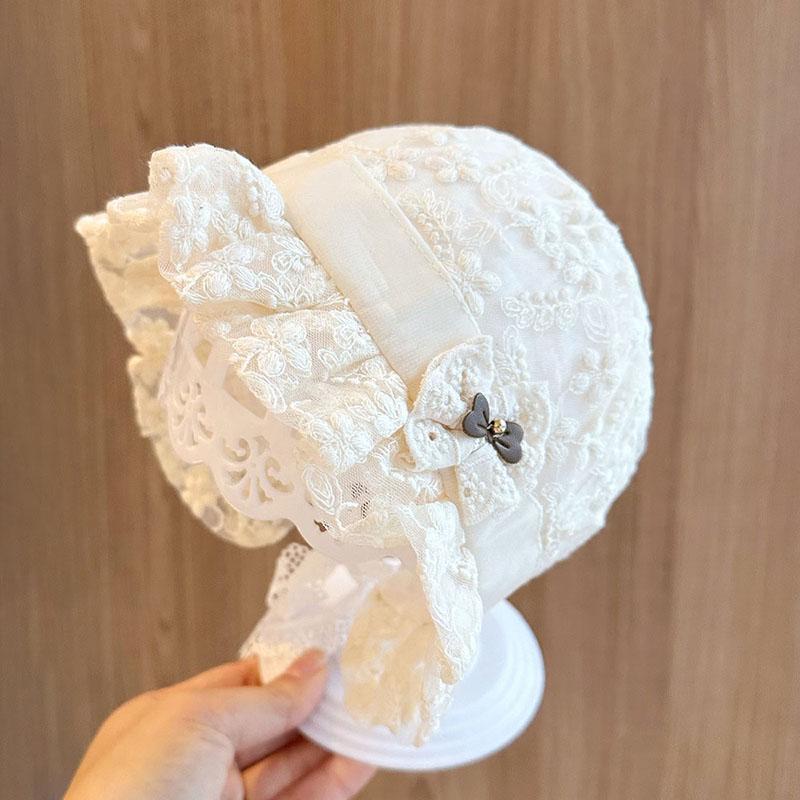 Mũ Nồi Cho Em Bé Thiết Kế Dễ Thương, Có Nơ Ren, Phong Cách Công Chúa, Cho Bé Gái Sơ Sinh, Có Mũ Bảo Vệ Tai, Màu Trơn, Thích Hợp Cho Trẻ Sơ Sinh Và Trẻ Mới Biết Đi, Mũ Viền Chống Nắng