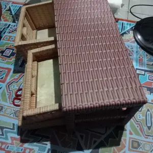 (Redy Stok) Meja Tv 29in Rotan Sintetis Meja Minimalis Laci 3