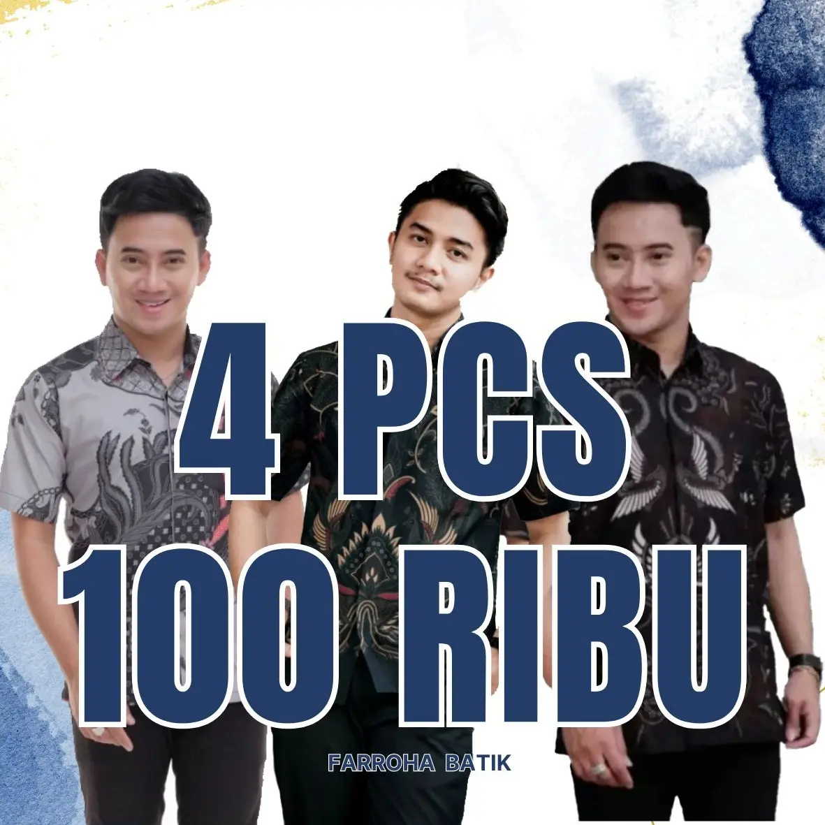 PAKET MURAH KEMEJA LENGAN PENDEK 4pcs 100Ribu Batik Poli katun Fashion Cowo Lengan Pendek baju Batik Nyaman batik seragaman Pria Panjang Kancing Slimfit Kancing Slimfit Mewah Formal Kondangan Cowok Lembut