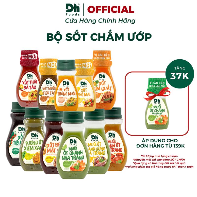 Bộ Sốt Ướp Chấm Dh Foods - Sốt Tiêu Đen Sốt Phô Mai Trứng Muối Sốt Me Muối Ớt Xanh Đỏ Dùng Chấm Thịt Nướng Hải Sản
