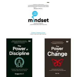 PAKET 3 BUKU MOTIVASI BESTSELLER : MINDSET + THE POWER OF DISCIPLINE + THE POWER OF CHANGE