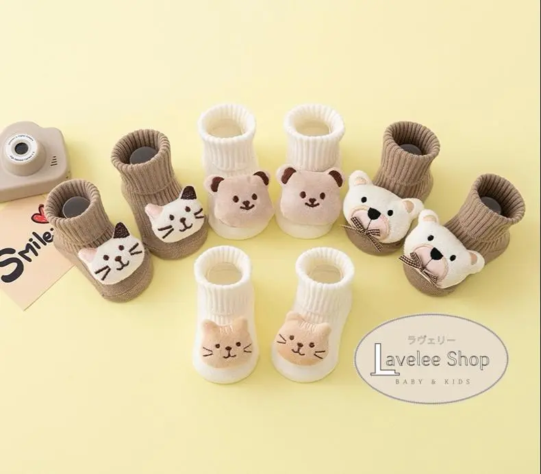 Lavelee Shop | 0 - 1 Tahun / Kaos Kaki Bayi Anak Import Newborn Socks Anti Slip Karakter Lucu KK01