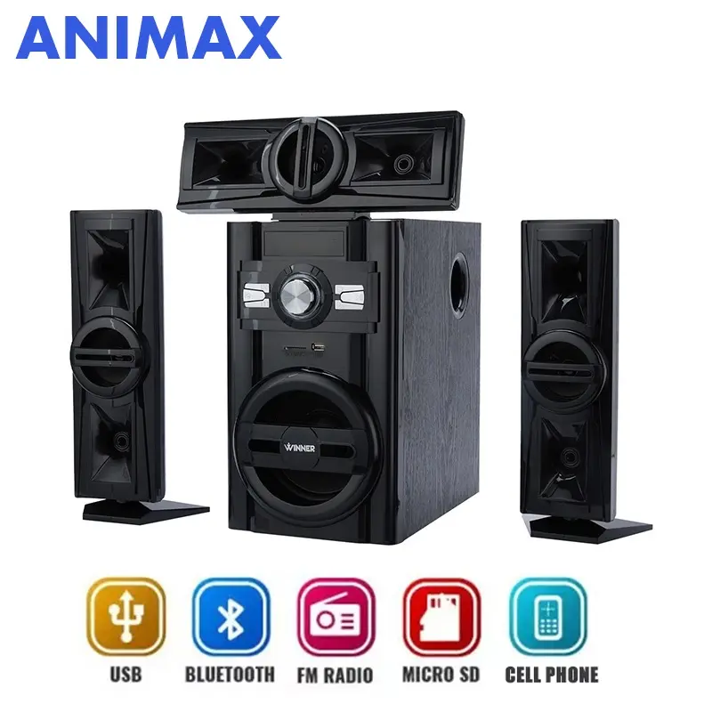 Animax Speaker Aktif Bluetooth Speaker Bass Subwoofer Karaoke Speaker Tabung Subwoofer Car Bluettooh Radio TF Karaoke - AC / DC Aktif Wireless Portable Mobil