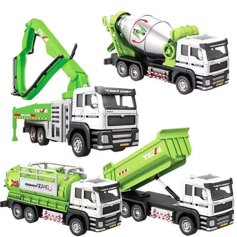 Xe hợp kim mô hình xe công trình hợp kim gồm: xe trộn bê tông xe phun bê tông xe công.. đồ chơi toy