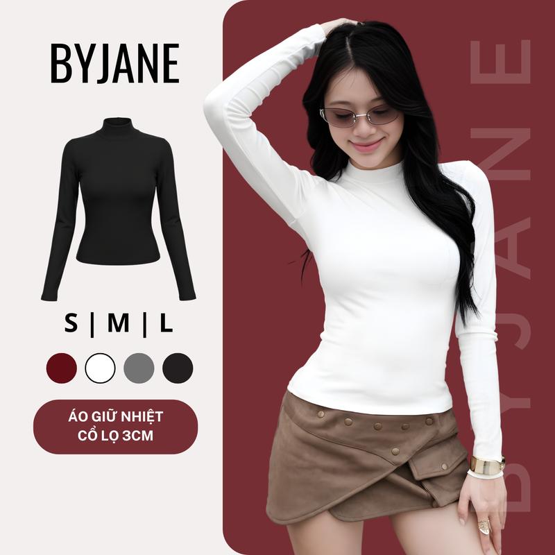 MỞ BÁN Áo Thun Nữ Cổ Lọ 3p Dài Tay Chất Thun Cotton Mịn Co Dãn BYJANE - 804