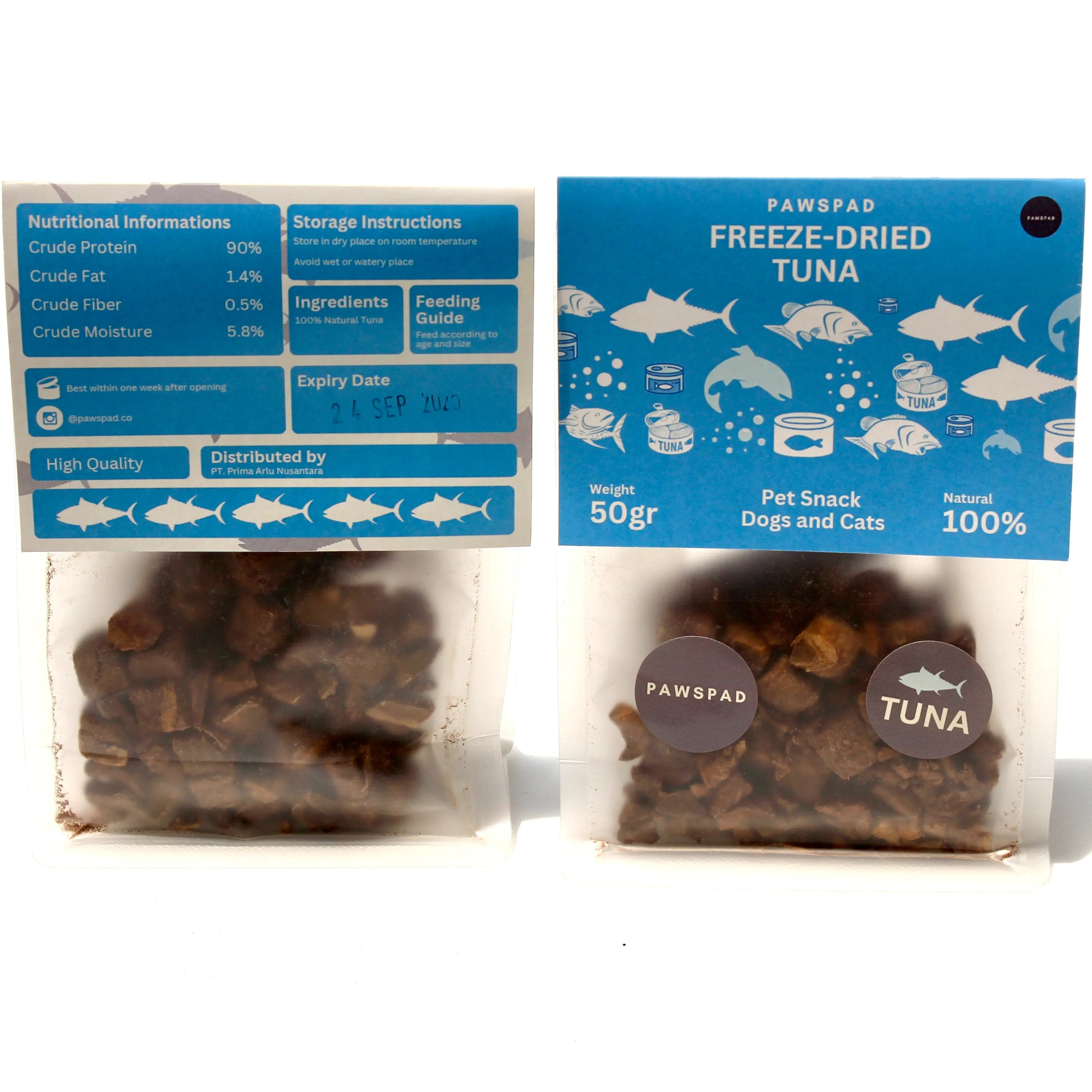 PAWSPAD FREEZE DRIED TUNA SNACK/CEMILAN ANJING DAN KUCING 50GR