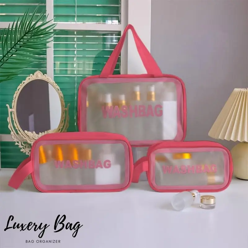 Pouch Penyimpanan Kosmetik Transparan WASHBAG Waterproof High Quality 4