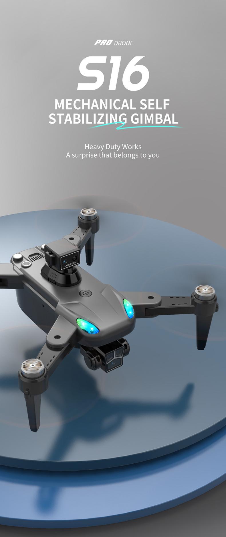 Product Introduction of S16 Drone GPS 2 Axis Gimbal With HD Dual Camera 4 Way Obstacle Avoidance Anti Langgar Mode 1KM Jarak Jauh 1 Key Auto Return Home Brushless Motor Control Optical Flow Stability Murah Terbaik GPS Original Besar Mancing Fancy Marketing Pro Drone Dron Dreon 2