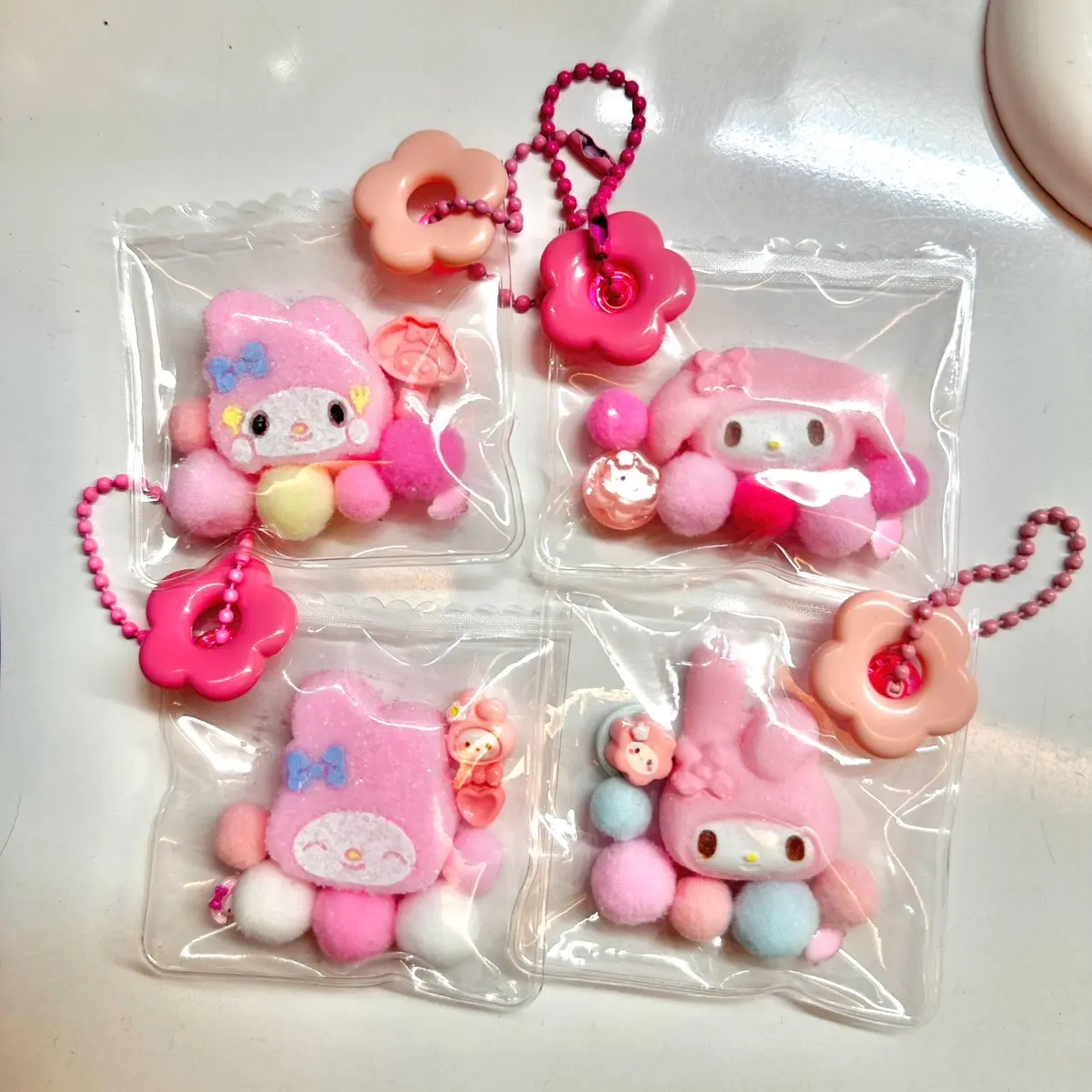 My Melody Squishy Keychain with mini charm