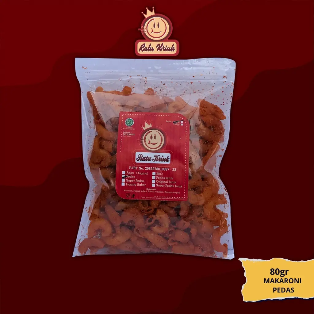 80gr Makaroni / Macaroni Goreng Kriuk Kres by Raja Snack Pedas Food