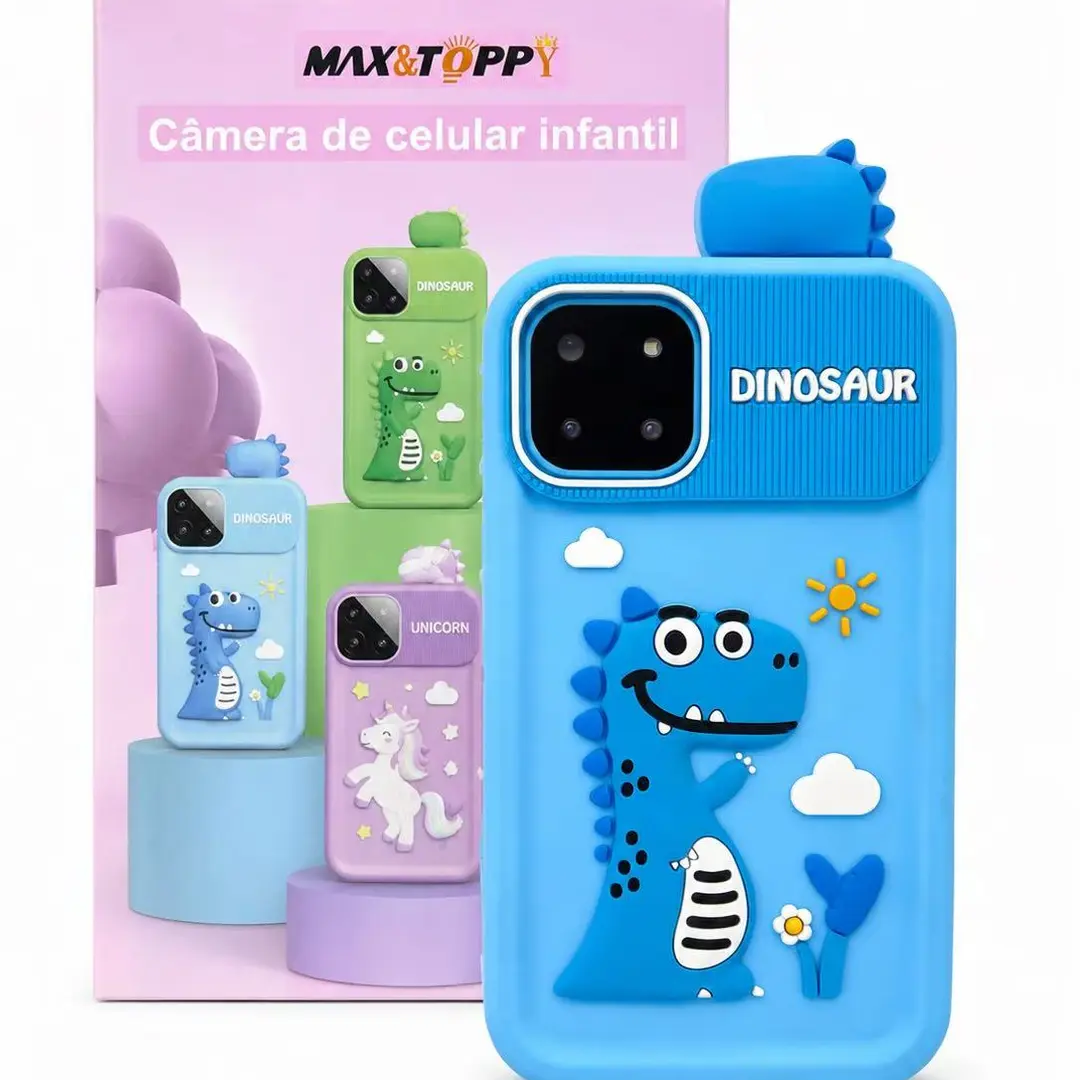 Celular brinquedo Câmera Infantil para Crianças de 3+ Anos Design Ergonômico e Resistente para Fotos e Vídeos