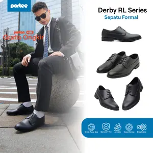 Sepatu Formal Pria Portee Derby RL Hitam – Pantofel Nyaman | Kerja, Wisuda, & Undangan