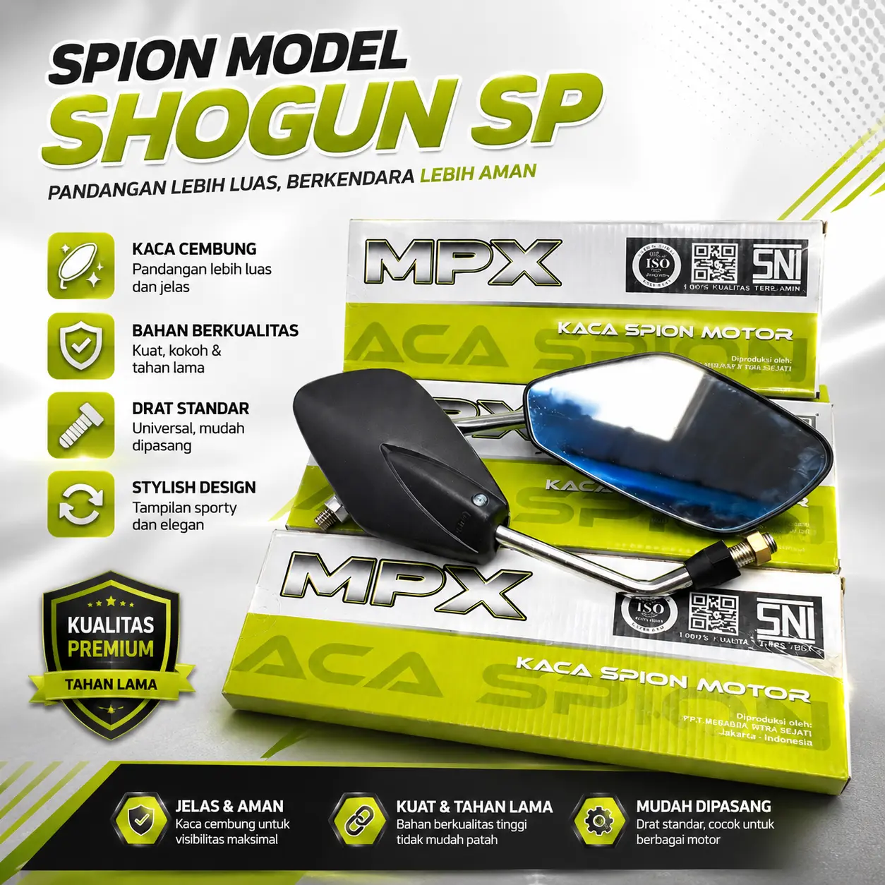 SPION STANDAR MODEL SHOGUN SP CROME HONDA YAMAHA SUZUKI