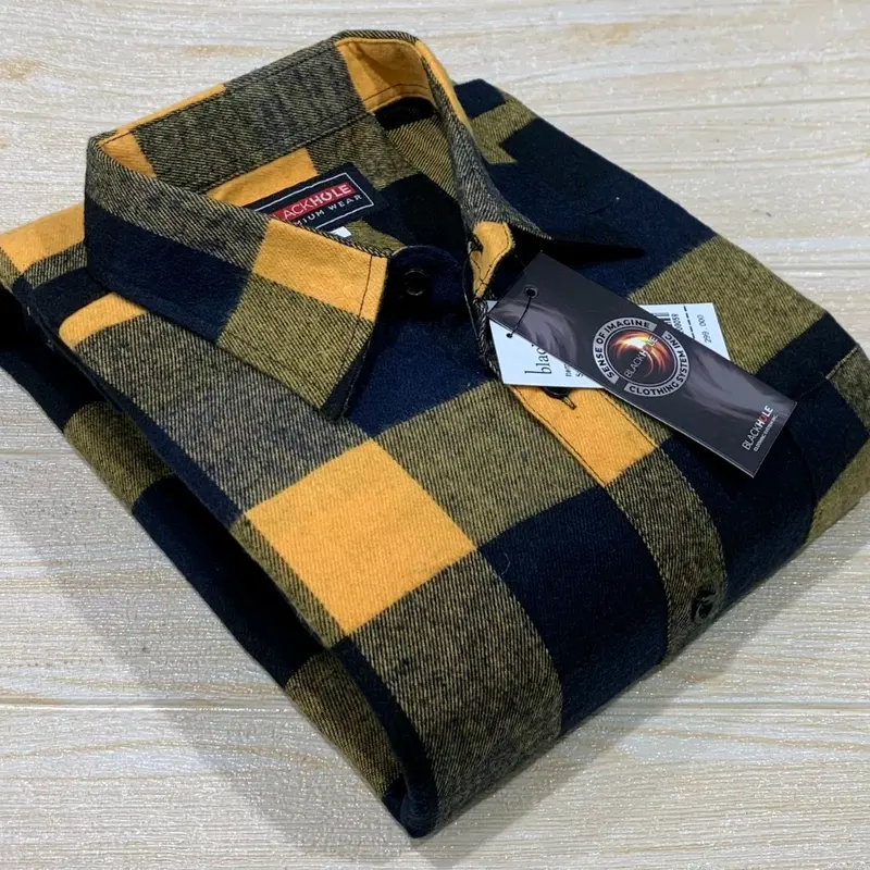 Kemeja Flanel Wool V-Neck Lengan Pendek Big Size 5XL 6XL Pria Distro Santai - Kain, Kerah 7