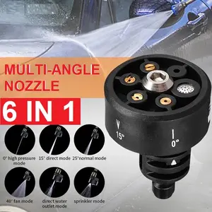 Adjustable Nozzle 6 in 1 Konektor Quick Release 1/4 inch Selang Air Semprotan Mesin Cuci Tekanan Tinggi Adaptor Sambungan Jet Cleaner