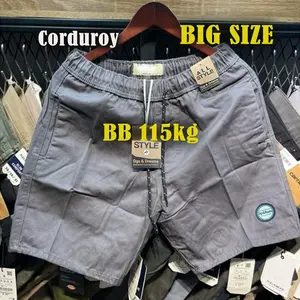 Broad Short Corduroy Super Jumbo dan Standar Pria Wanita Muat BB 115Kg Terlaris Distro Surfing Pantai Nyaman shorts pants Santai Keren