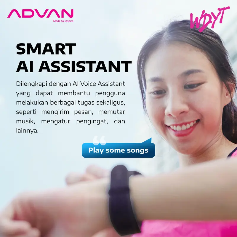 [Exclusive Vilmei] ADVAN Smartwatch WDYT 1.7" Super Amoled AOD Smart AI Assistant Bluetooth Call WaterProof IP68 Jam Tangan Pintar 2